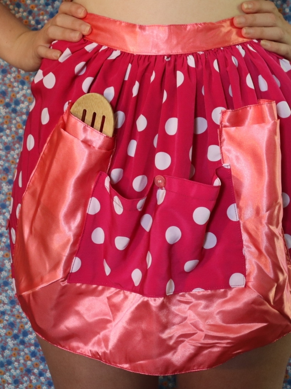 Handmade Pink Polkadot Apron